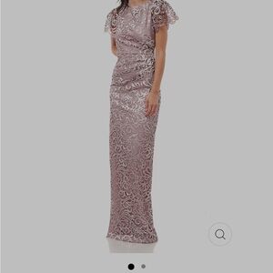 JS Collections Mauve Lace Maxi Dress